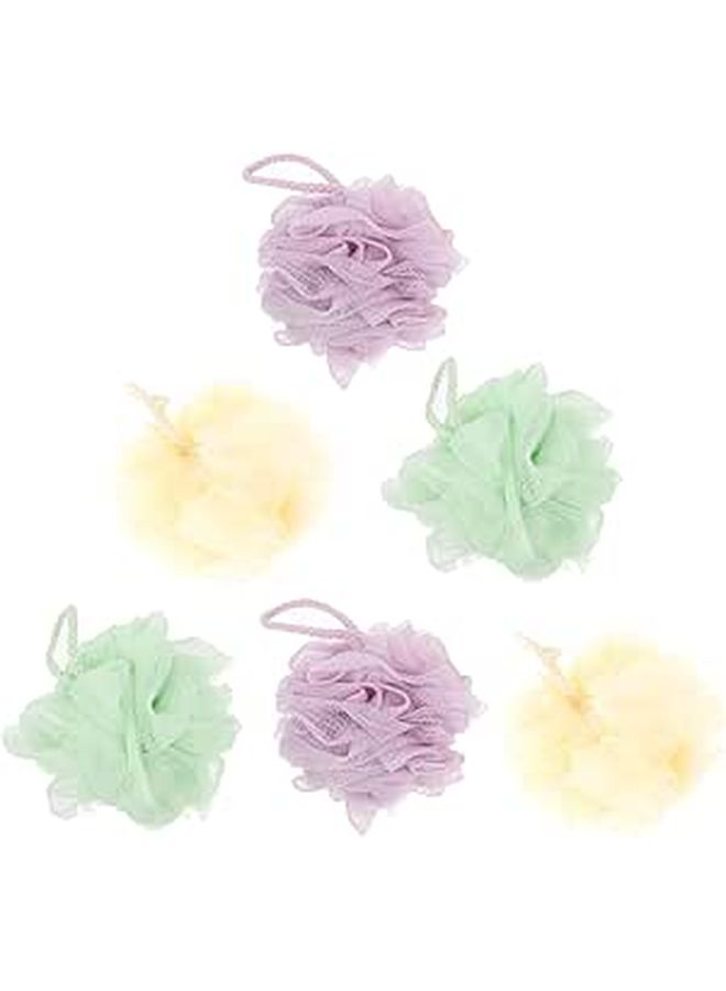 Large 40g Bath Mesh Poufs Set 6pcs Exfoliating Body Scrubber - Image 1