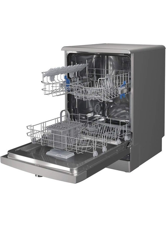إندست Indesit Free Standing Dishwasher 13Place 12L 6 Programs Inox DFE-1B19XUK 12 L DFE-1B19XUK Silver - Image 3
