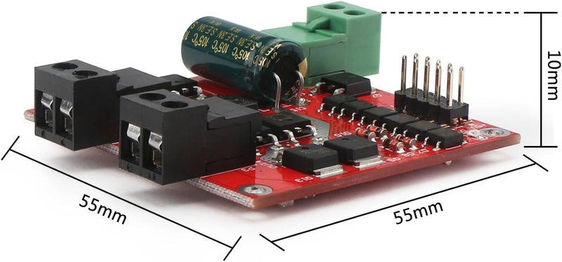 DROK DC Motor Driver, L298 Dual H Bridge Motor Speed Controller DC 6.5V-27V 7A PWM Motor Regulator Board 12V 24V Electric Motor Control Module Industrial 160W with Optocoupler Isolation - Image 5