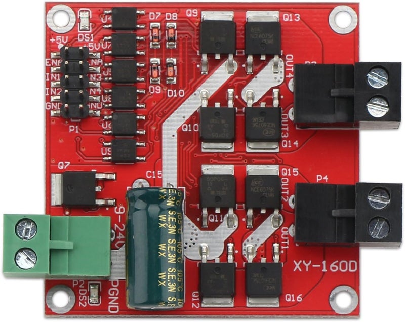 DROK DC Motor Driver, L298 Dual H Bridge Motor Speed Controller DC 6.5V-27V 7A PWM Motor Regulator Board 12V 24V Electric Motor Control Module Industrial 160W with Optocoupler Isolation - Image 3