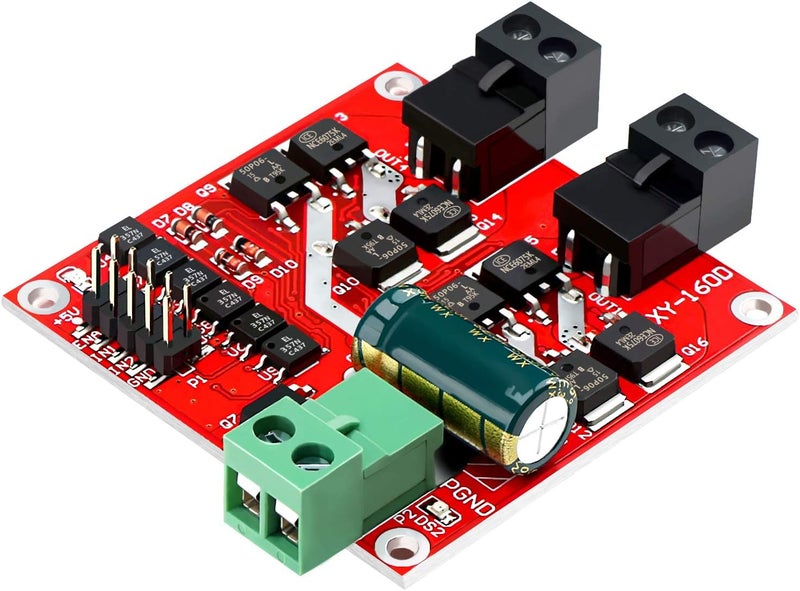 DROK DC Motor Driver, L298 Dual H Bridge Motor Speed Controller DC 6.5V-27V 7A PWM Motor Regulator Board 12V 24V Electric Motor Control Module Industrial 160W with Optocoupler Isolation - Image 1