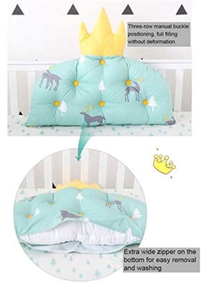 Moro Moro 3 Lan Crib, Cotton Crown Cushion Exquisite Lace Children's Bed Five-Piece Cartoon Cotton Crib Bedding Set - Image 3