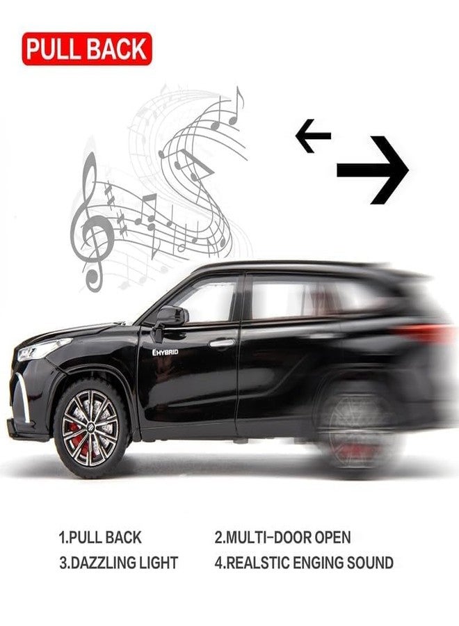 Arthasya Model 1:24 Crown Kluger SUV Model Alloy Metal Pull Back Die-cast Car Openable Doors with Sound and Light Vehicle Car Toy for Kids - Multicolor - Image 3