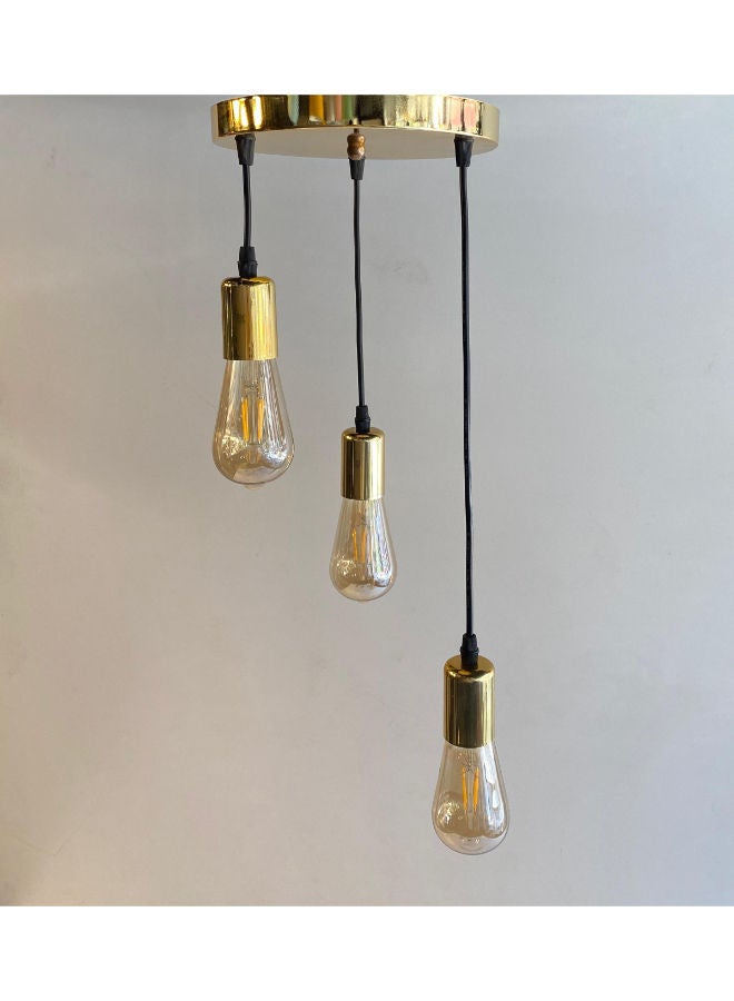 الروضة للإضاءة دلاية سقف مودرن ثلاثى شكل مميز وانيق بدون لمبات | حديث ديكور LED E27 معلقة مصباح سقف اضاءة داخلية مصباح معلق دلاية سقف مودرن | مناسبة لأي غرفة | | اللون: دهبى | المقاس: 60x23x23 سم - Image 2