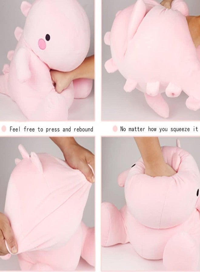 OUKEYI 11.8 inch Cute Dinosaur Plush Toys, Plush Stuffed Animal Dino Hugging Pillow Soft 3D Pom Plush Toy, Birthday Gifts for Kids Girls Boys (Pink) - Image 4