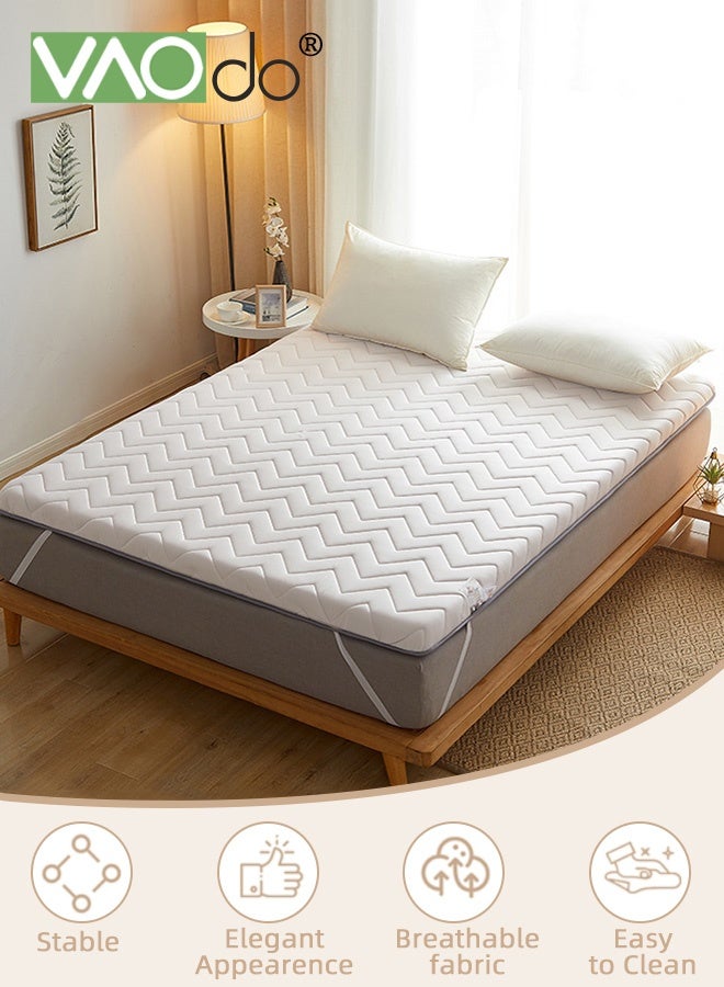 فاو دو قائمة المنتجات ذات الصلة سميكة فراش السرير, مرونة للغاية سريعة الانتعاش فراش سميكة, فول الصويا ألياف ملء, قابلة للإزالة غطاء سميكة, توزيع ضغط الجسم, لف فوق النوم وسادة أبيض - Image 2