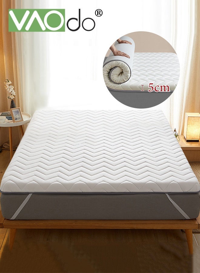 فاو دو قائمة المنتجات ذات الصلة سميكة فراش السرير, مرونة للغاية سريعة الانتعاش فراش سميكة, فول الصويا ألياف ملء, قابلة للإزالة غطاء سميكة, توزيع ضغط الجسم, لف فوق النوم وسادة أبيض - Image 1