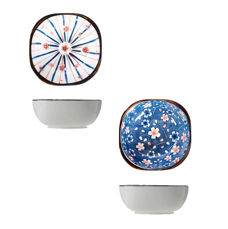 FS COOL 200ml Mini Kitchen Prep Dipping Sauce Dishes Porcelain Palette Pinch Bowls (Random Pattern, Set of 2) - Image 1