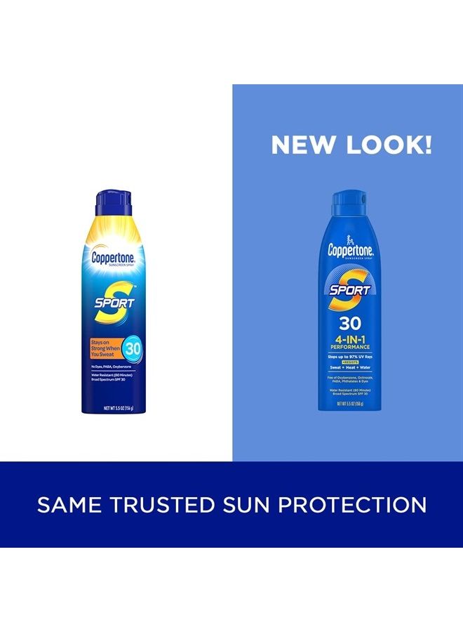 Coppertone SPORT Sunscreen Spray SPF 30, Water Resistant Sunscreen, Broad Spectrum Spray Sunscreen SPF 30, 5.5 Oz Spray - Image 2