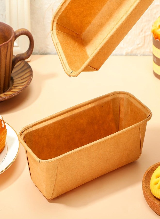 Mifoci 25 Pcs Paper Loaf Pans for Baking Disposable Bread Baking Pans Easy Kraft Paper Tart Mold for Microwave Freezer Oven Safe Display Pie Cake Muffin Pizza Kitchen Supply(Rectangle) - Image 3