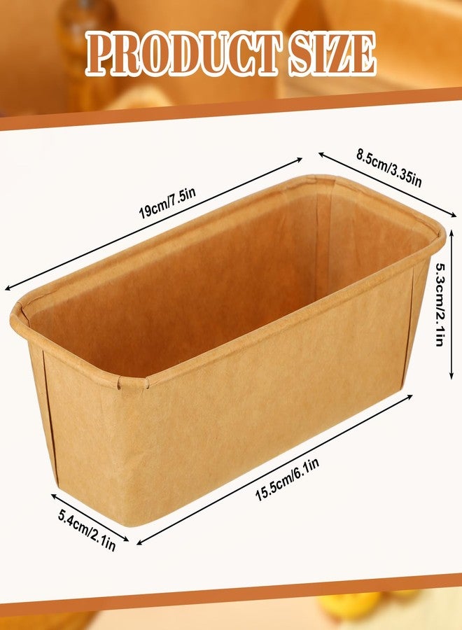Mifoci 25 Pcs Paper Loaf Pans for Baking Disposable Bread Baking Pans Easy Kraft Paper Tart Mold for Microwave Freezer Oven Safe Display Pie Cake Muffin Pizza Kitchen Supply(Rectangle) - Image 2