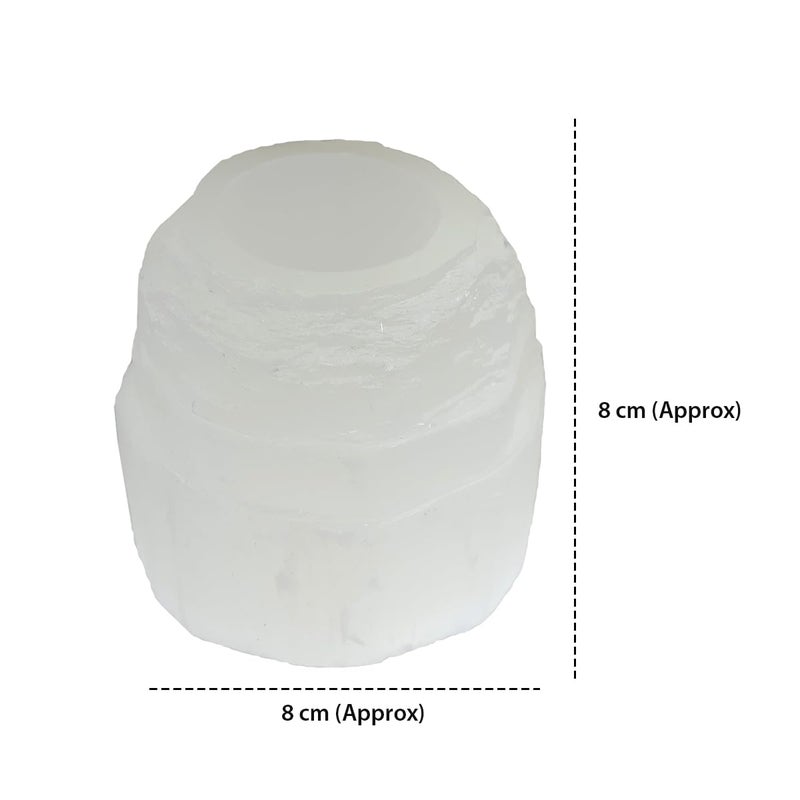 Crystu Selenite Tealight Candle Holder Selenite Mountain Tea Light Candle Holder Selenite Step Candle Holder - Image 3