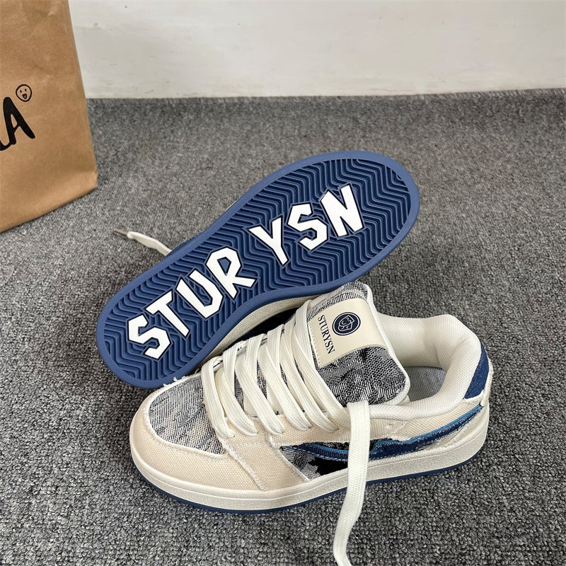 Hong Kong Style Platform Bread Shoes Men'S Ins National Fashion 2025 Couple Casual Sports Shoes Student Board Shoes - Image 4