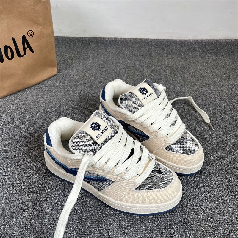 Hong Kong Style Platform Bread Shoes Men'S Ins National Fashion 2025 Couple Casual Sports Shoes Student Board Shoes - Image 5
