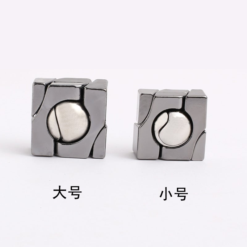 [Small Size] Zinc Alloy Unlock Kong Ming Lock Magic Alloy Educational Toys Nine-Chain Intelligence Unlock Ring Buckle - Image 3