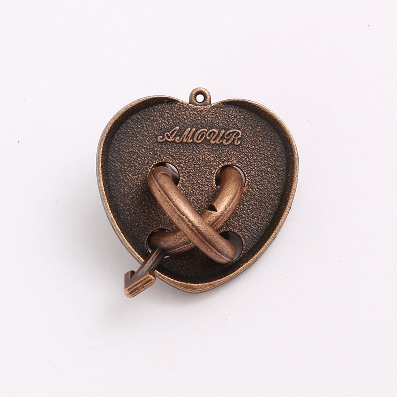 [Small Size] Zinc Alloy Unlock Kong Ming Lock Magic Alloy Educational Toys Nine-Chain Intelligence Unlock Ring Buckle - Image 4