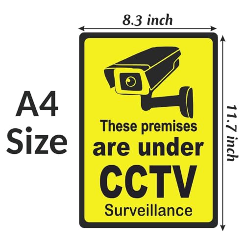 CVANU Warning Sign Sticker for CCTV Security Camera (Pack 8) CV-1 - Image 4