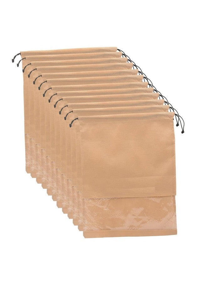 Sio حقائب أحذية SIO أكياس غطاء أحذية للسفر لأساسيات السفر غطاء أحذية حقيبة حبل منظم متينة واحدة شفافة للنساء والرجال ملحقات السفر تنظيم الأحذية (عبوة من 12) - Image 1