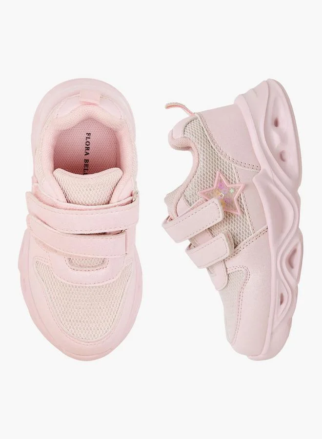 Girls Hook & Loop Light-Up School Sneakers