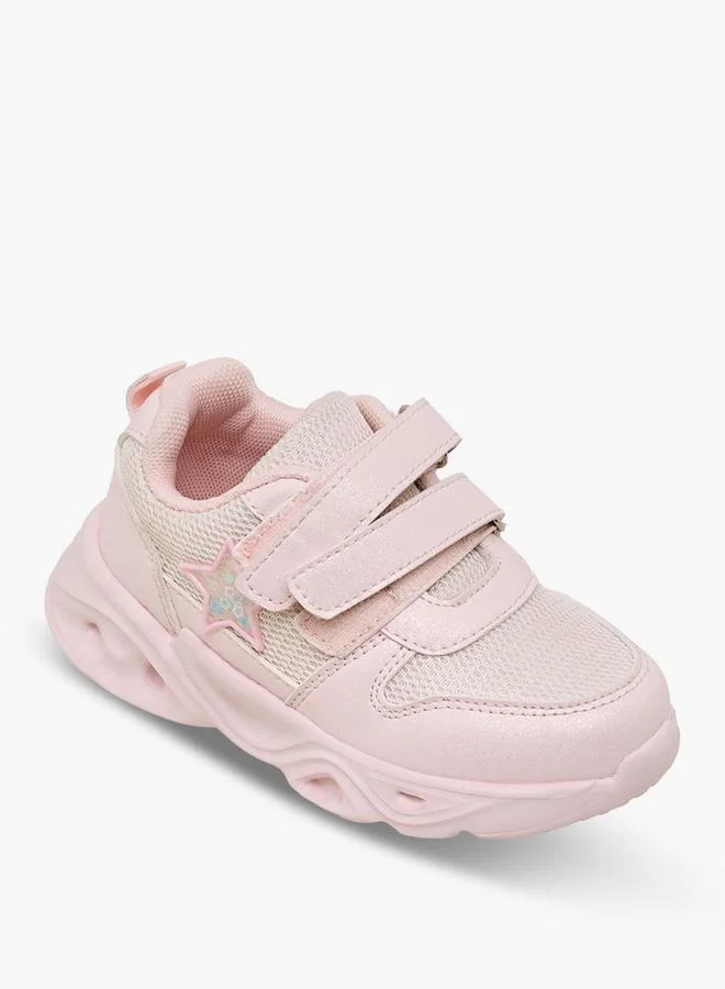 Flora Bella By Shoexpress PINK Girls Hook & Loop Light-Up School Sneakers for Women | Best Price UAE