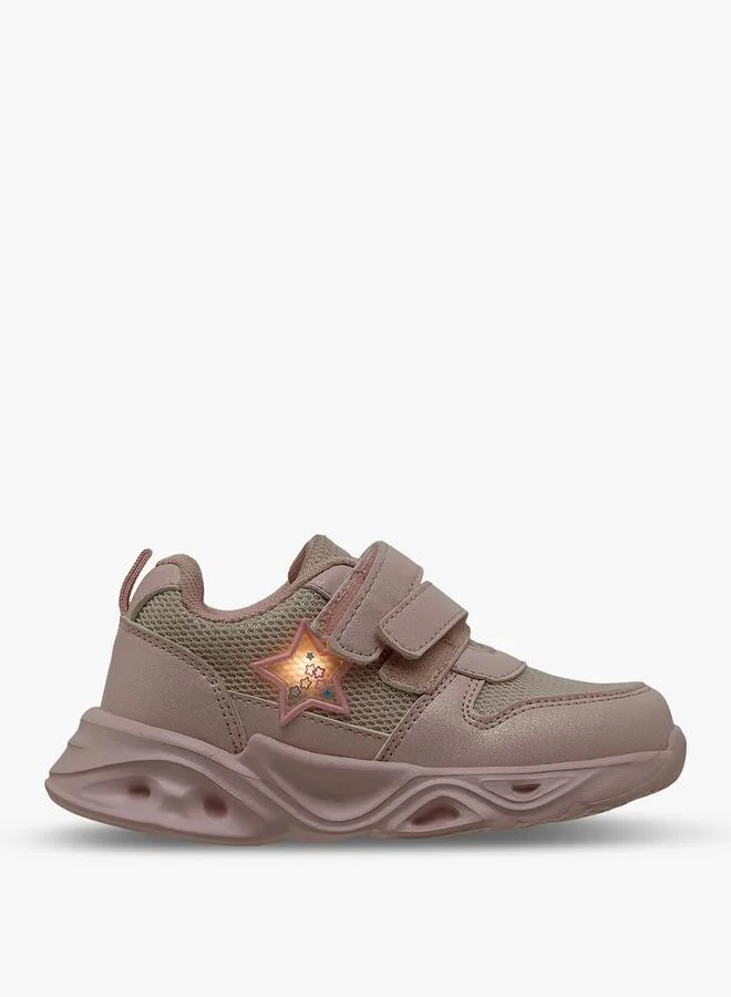 Flora Bella By Shoexpress PINK Girls Hook & Loop Light-Up School Sneakers for Women | Best Price UAE