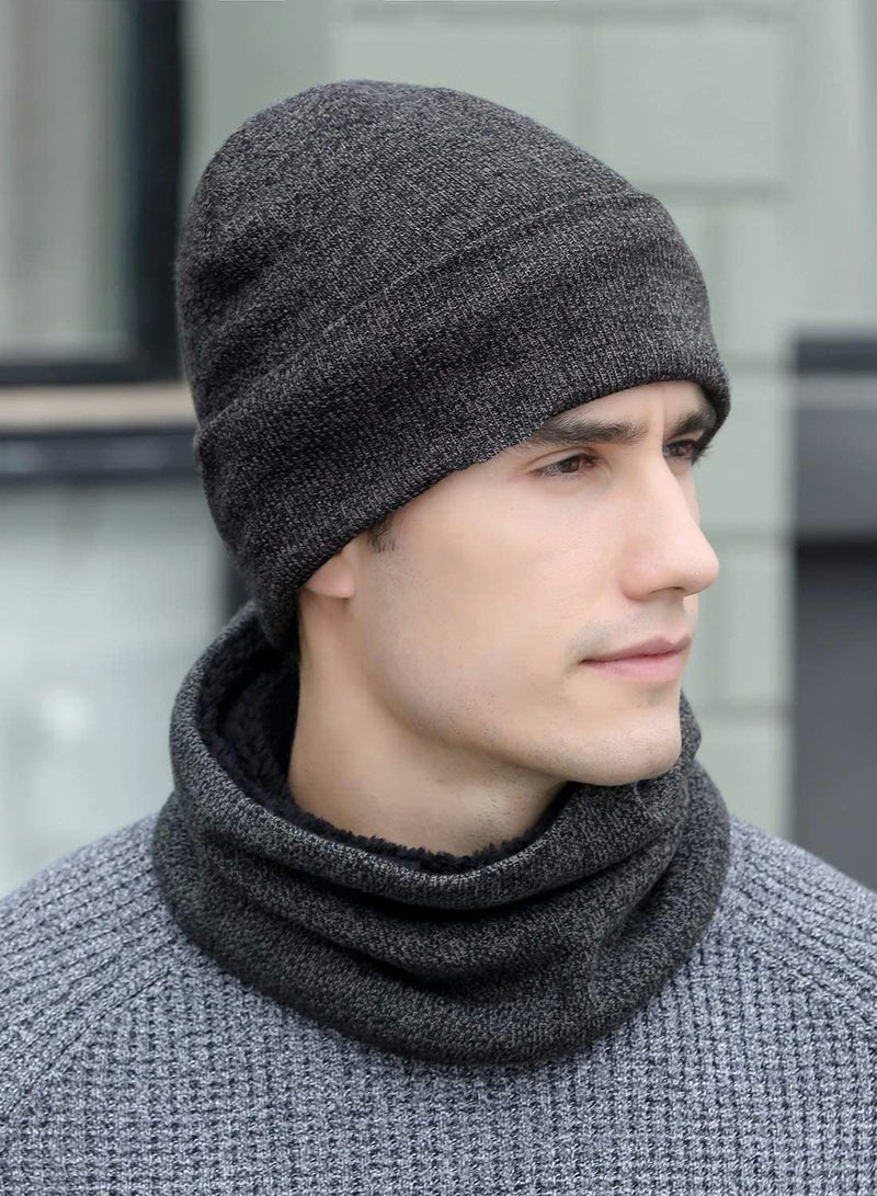 KASTWAVE Beanie Hat Scarf Touchscreen Gloves Set(Dark Gray) - Image 2