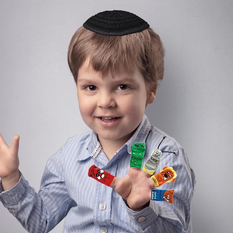 Rite Lite Judaic Plush Passover Finger Puppets Set - 10 Plagues Educational Toy - Image 3