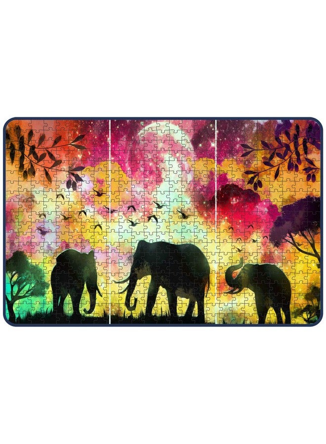 Webby Elephants in A Forest Painting Jigsaw Puzzle, 500 Pieces - Image 2
