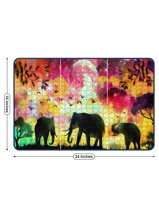 Webby Elephants in A Forest Painting Jigsaw Puzzle, 500 Pieces - Image 5