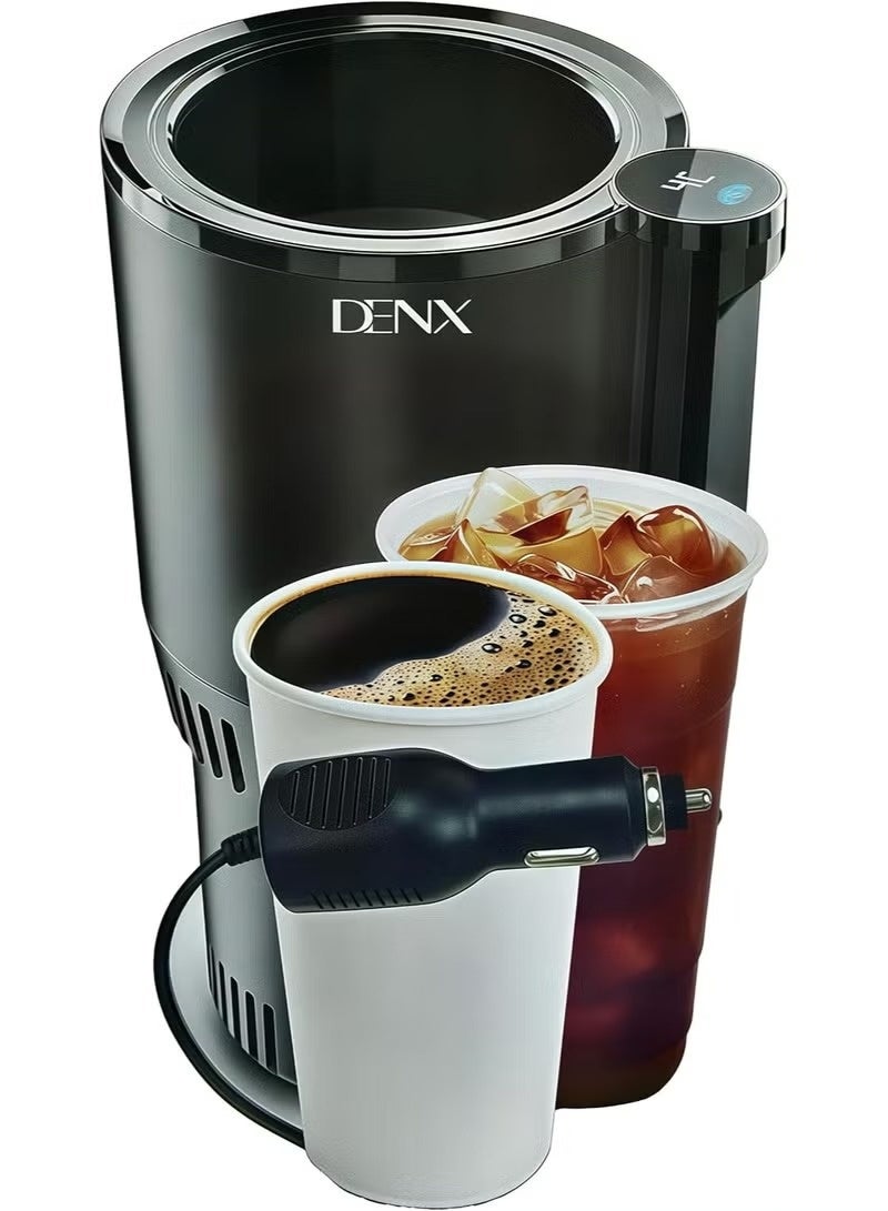 DENX Auto Cooling and Heating Cup Holder for Car 12V Portable Electric Drink Warmer and Cooler Smart Thermoelectric Mug Holder for Hot and Cold Beverages Travel Office Desk Universal Fit - Image 1