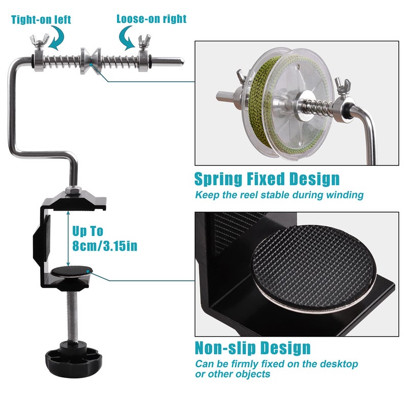 OROOTL Fishing Line Winder Spooler with Clamp Adjustable Stable Fishing Reel Spooler Machine Protable Spinning Reel Spool Spooling Station Winding System Device - Image 3