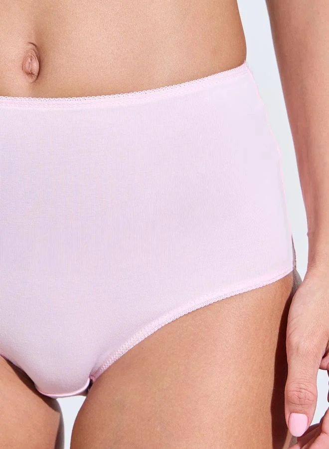 Styli Multi Pack of 5 - Solid Cotton Blend Full Briefs for Women | Best Price UAE