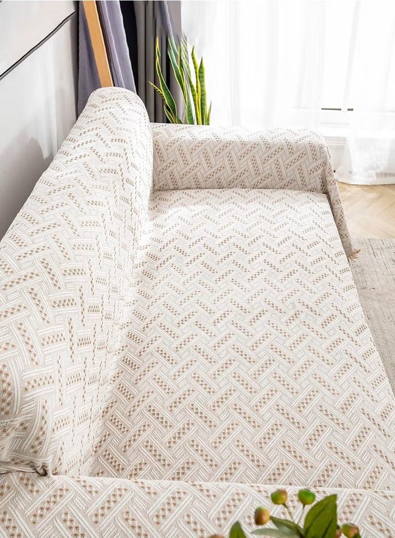 XiuWoo 3 Seat Oversized Sofa Cover Soft Four Seasons Universal Sofa Cover Fashion Geometric Pattern All-Inclusive Sofa Cover Furniture Cover, 180*300 CM - Image 5