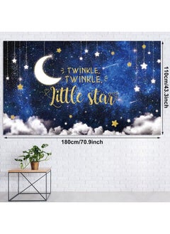 Maitys Twinkle Twinkle Little Star Baby Shower Decorations Navy Blue White Confetti Gold Foil Balloon Arch Kit Twinkle Twinkle Little Star Backdrop Space Tablecloth For Baby Shower Birthday Party Supplies  - Image 4