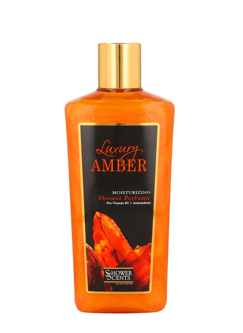 شاور سينتس عطر استحمام عنبر فاخر من Shower Scents بحجم 312 مل - جل استحمام بتركيبة لامعة، عطر ناعم يدوم طويلاً مع تركيبة مرطبة وفيتامين E وبروفيتامين B5 ومضادات الأكسدة