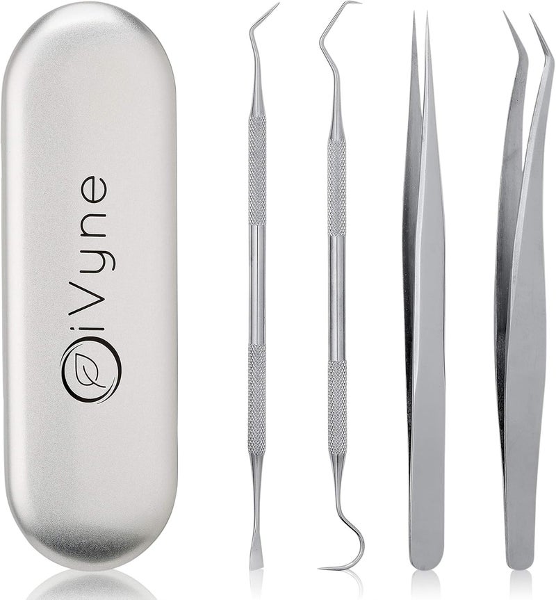 iVyne Premium Vinyl Weeding Tool Kit - Precision Stainless Steel Weeder - Hook and Pick with Fine Tweezers Crafting Set for Cricut Vinyl - by (Silver) - Image 1