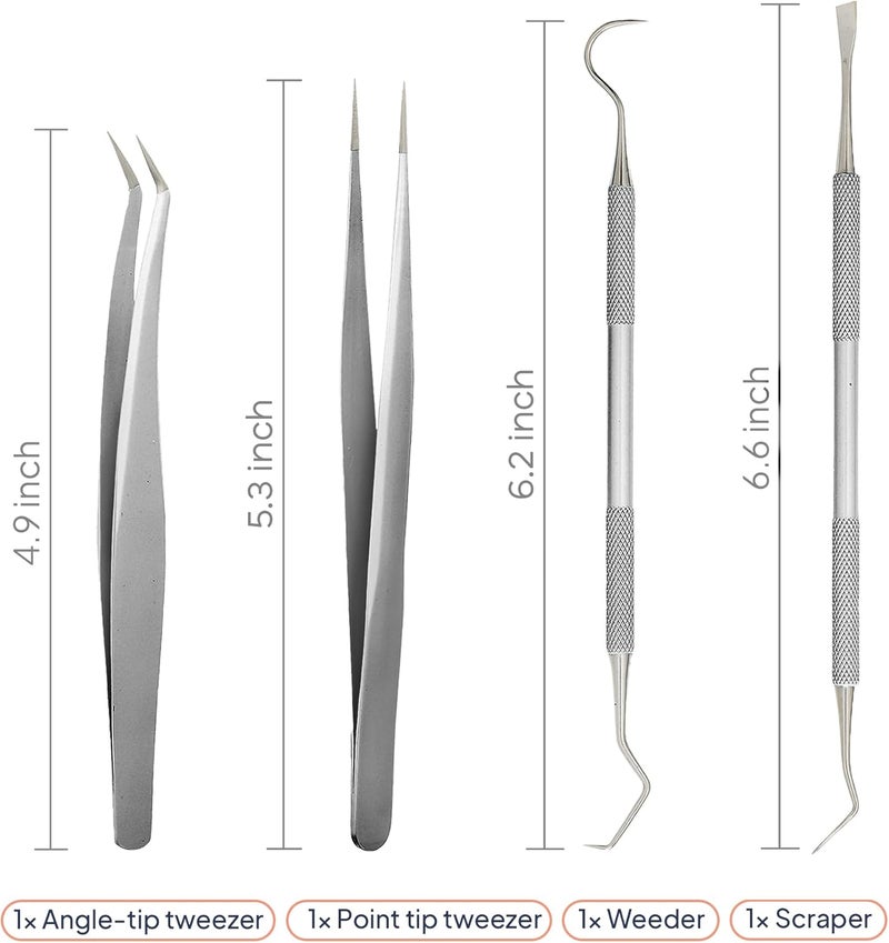 iVyne Premium Vinyl Weeding Tool Kit - Precision Stainless Steel Weeder - Hook and Pick with Fine Tweezers Crafting Set for Cricut Vinyl - by (Silver) - Image 3
