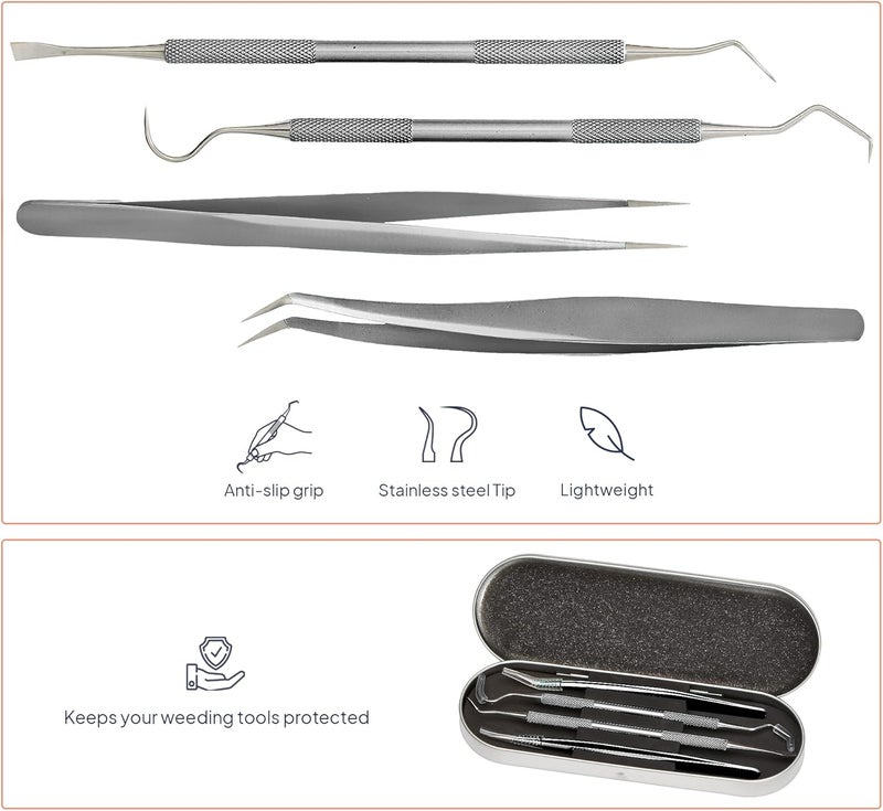 iVyne Premium Vinyl Weeding Tool Kit - Precision Stainless Steel Weeder - Hook and Pick with Fine Tweezers Crafting Set for Cricut Vinyl - by (Silver) - Image 2