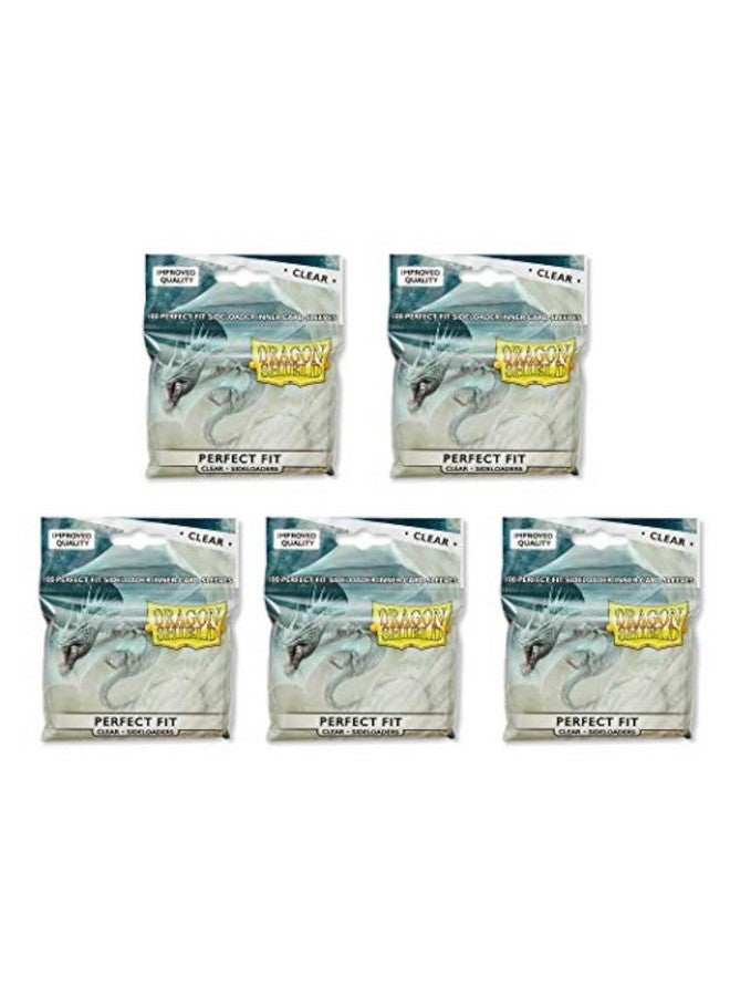 dragon shield 5 Packs Dragon Shield Inner Sleeve Sideloader Clear Standard Size 100 ct Card Sleeves Value Bundle! - Image 1