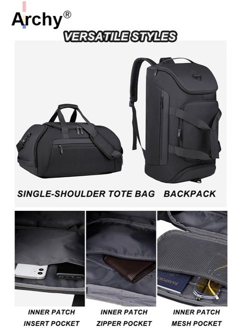 Archy 3-in-1 Large Capacity Sports & Travel Duffle Bag - Waterproof Gym Backpack with Shoe Compartment & Wet Pocket Gym Bags For Men & Women Sports Duffel Bags Travel Backpack Weekender Bag Archy 3-in-1 Large Capacity Sports & Travel Duffle Bag - Waterproof Gym Backpack with Shoe Compartment & Wet Pocket Gym Bags For Men & Women Sports Duffel Bags Travel Backpack Weekender Bag