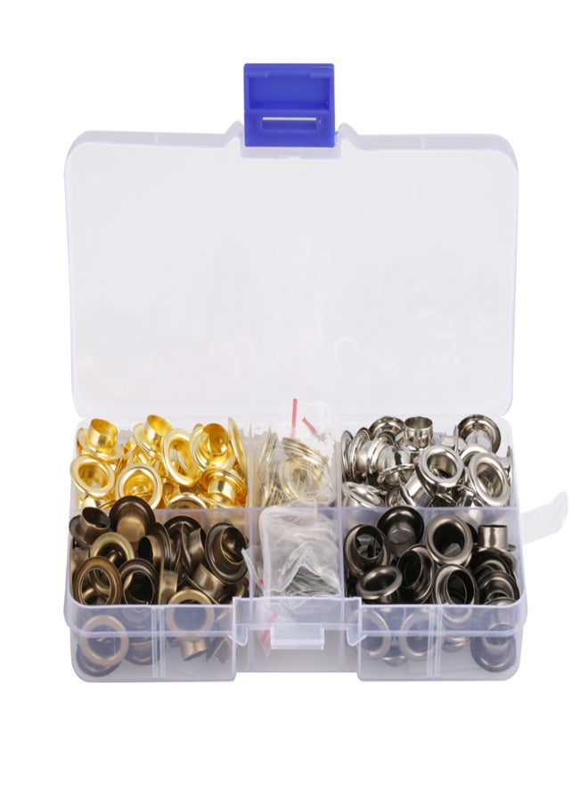 140sets/box 8mm Brass Eyelet Grommet Set Craft Clothes Accessories - Image 1