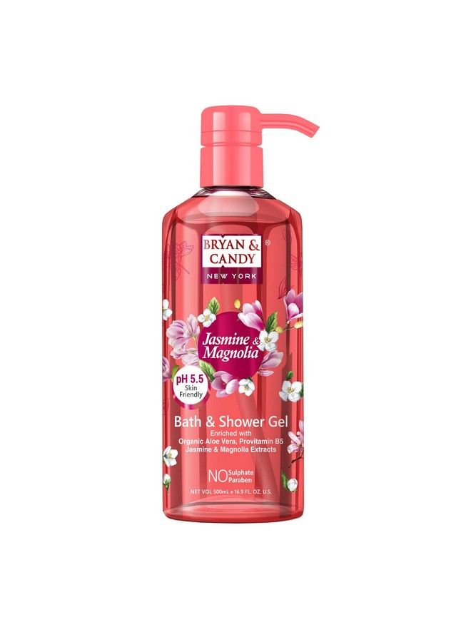 BRYAN & CANDY Jasmine & Magnolia Bath And Shower Gel Enriched With Organic Aloe Vera Pro Vitamin B5 Jasmine & Mangolia Extracts Skin Friendly Ph 5.5 All Skin Types 500 Ml (Pack Of 1) - Image 1