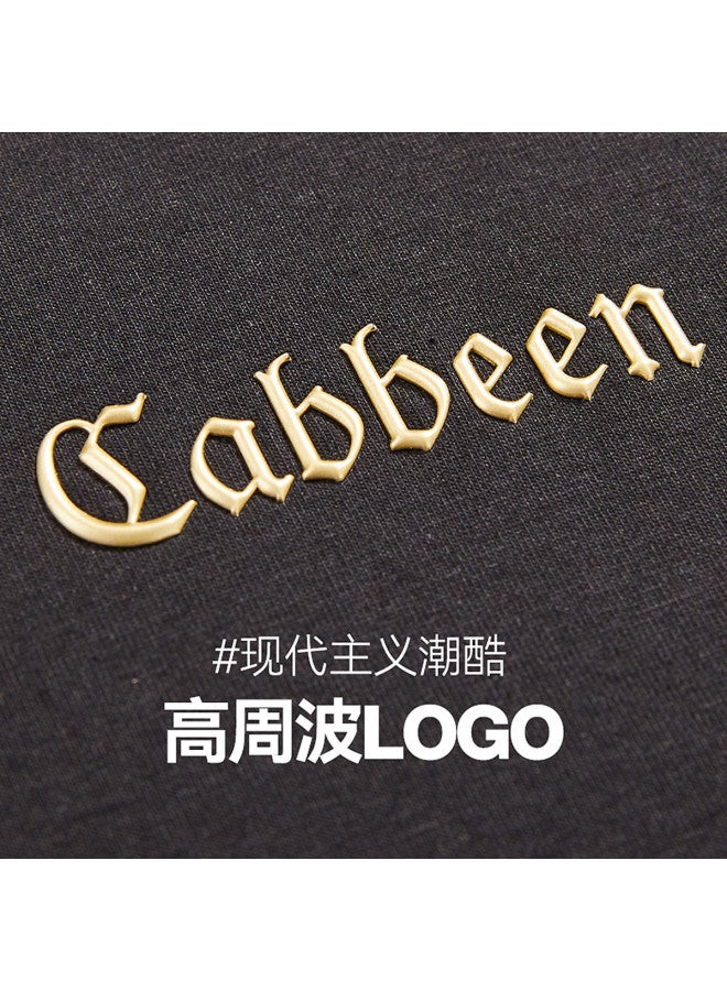 Cabbeen Short Sleeve Men's T-shirt High-frequency Logo Loose Fit T-shirt Men's Short Sleeve - Image 4