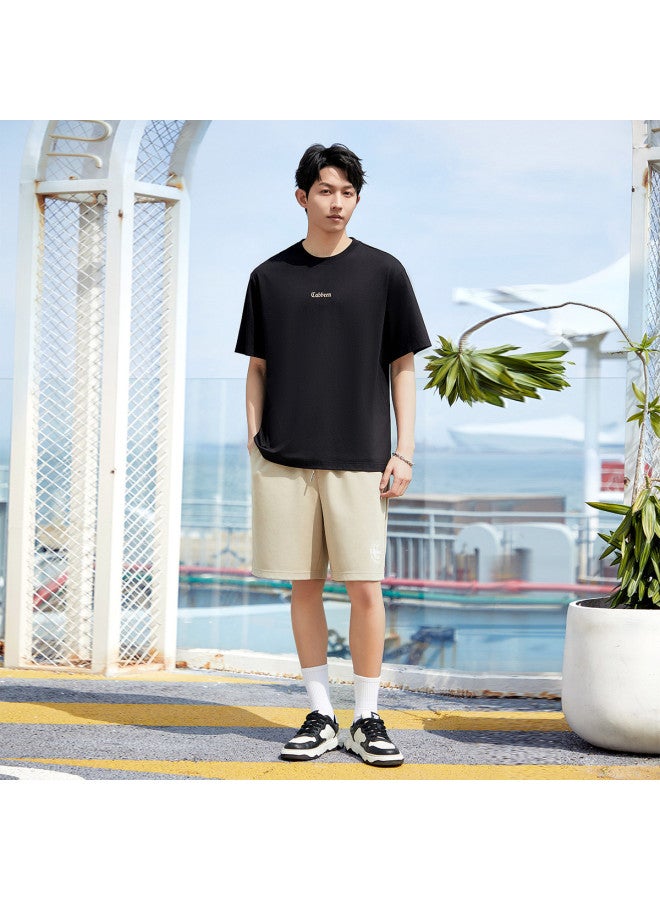 Cabbeen Short Sleeve Men's T-shirt High-frequency Logo Loose Fit T-shirt Men's Short Sleeve - Image 5