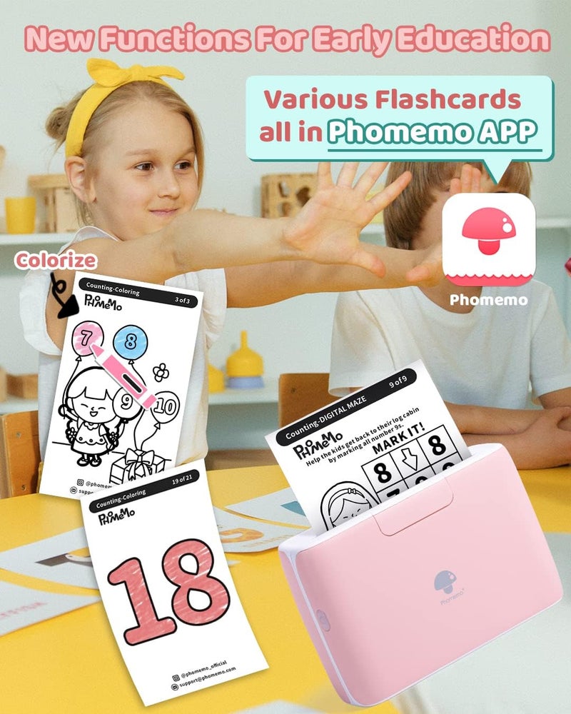 فوميمو طابعة حرارية محمولة بدون حبر M04S - طابعة ملصقات بتقنية البلوتوث، تدعم عرض طباعة 2/3/4 بوصة، بدقة 300 نقطة في البوصة، متوافقة مع أنظمة iOS وAndroid، مثالية للمستندات والملاحظات والملصقات - Image 2