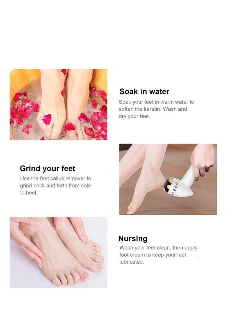 Y&D Electric Vacuum Foot Grinder Portable Electronic Callus Remover 3000 RPMS-95% Absorption Rate, Rechargeable Dead Skin for Feet Hard Cracked Dry Ideal Gift - Image 2