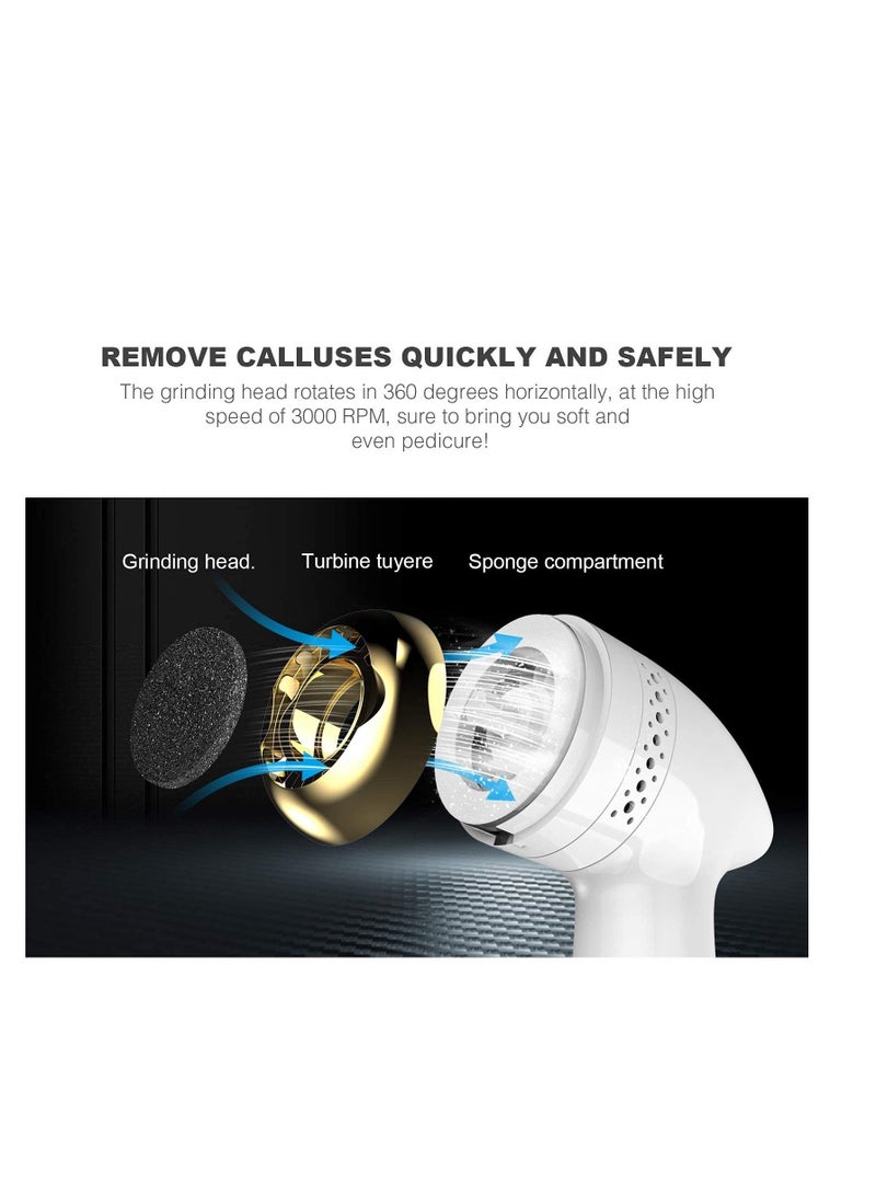Y&D Electric Vacuum Foot Grinder Portable Electronic Callus Remover 3000 RPMS-95% Absorption Rate, Rechargeable Dead Skin for Feet Hard Cracked Dry Ideal Gift - Image 5