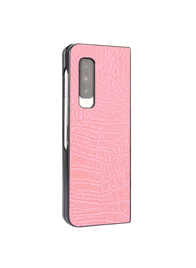 اس-توب جراب لهاتف Samsung Galaxy Fold 4G / Fold 5G / W20 5G مقاوم للصدمات من نسيج التمساح PC + جراب PU - Image 4