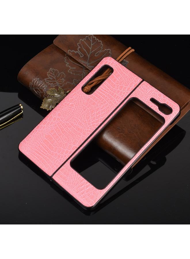 اس-توب جراب لهاتف Samsung Galaxy Fold 4G / Fold 5G / W20 5G مقاوم للصدمات من نسيج التمساح PC + جراب PU - Image 2