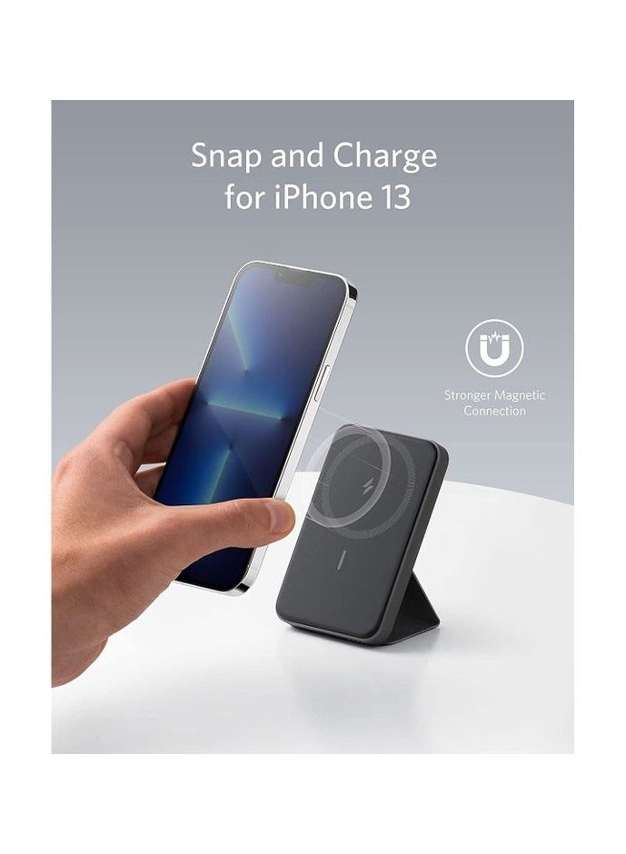 REBENUO Magnetic Battery 622 (MAGO), 5000mAh Foldable Magnetic Wireless Portable Charger with USB-C Port Black  - Image 2